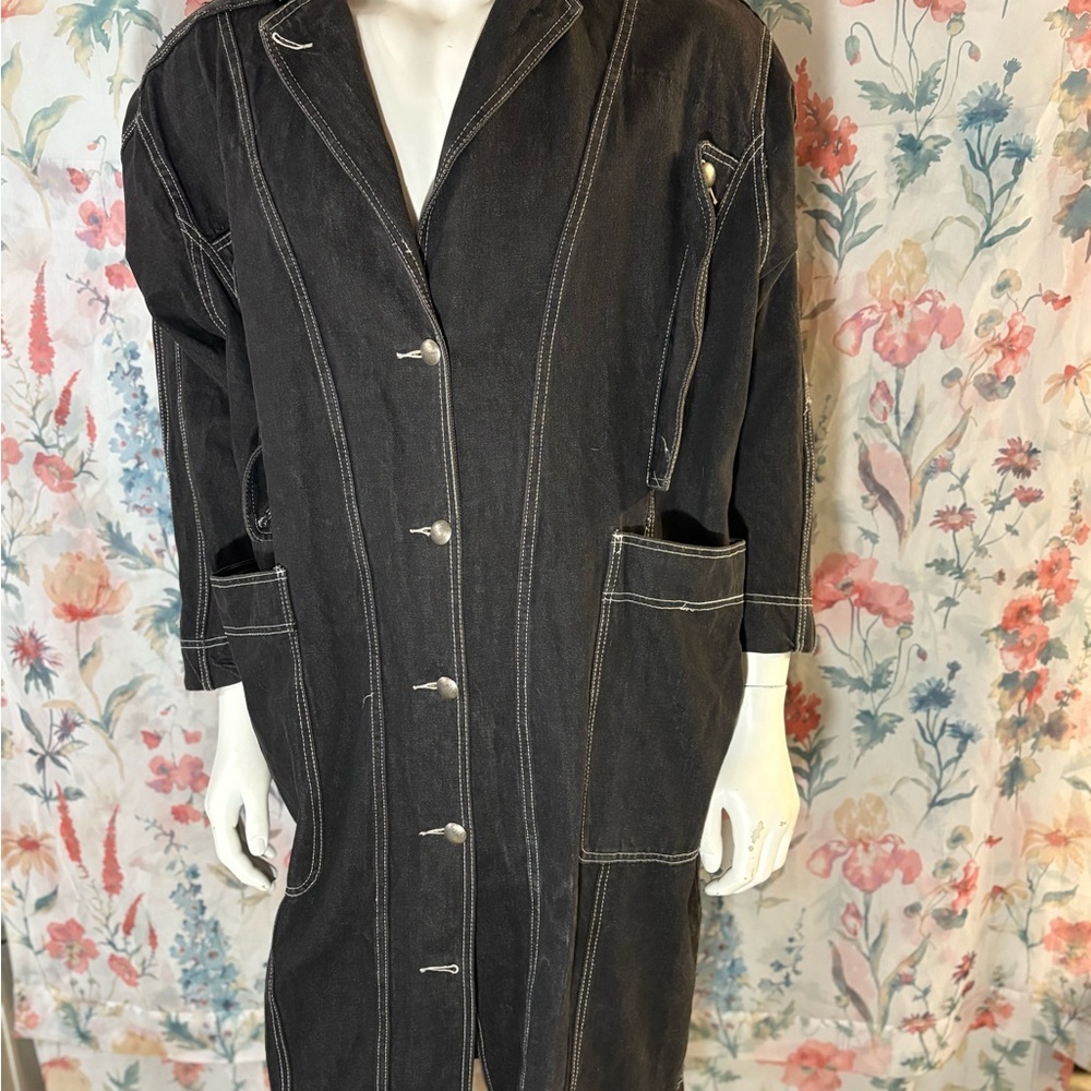 Black Denim Trench Coat